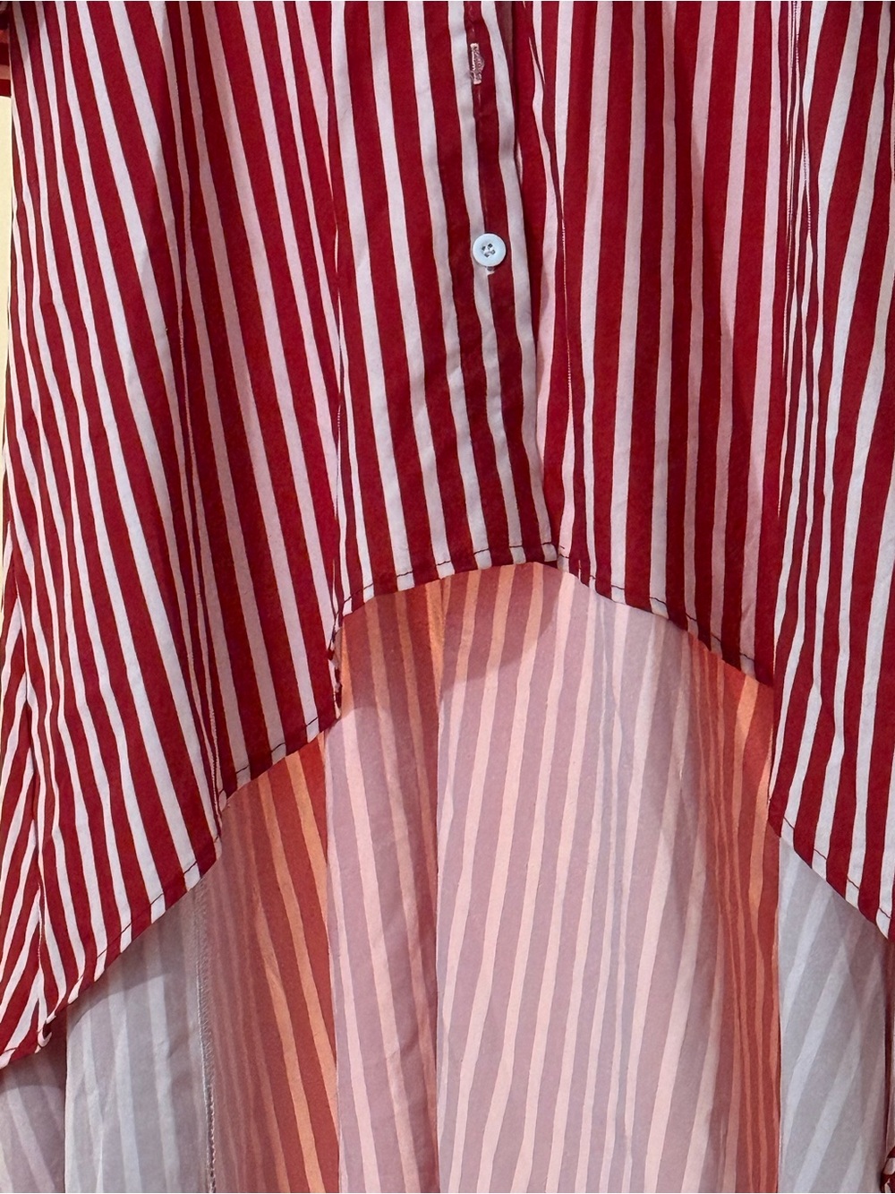 CBR Red and White Striped Button-Up Tunic - Picture 3 of 5